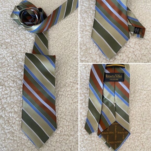 Roberto Villini Collection Silk Neck Tie - Picture 1 of 10